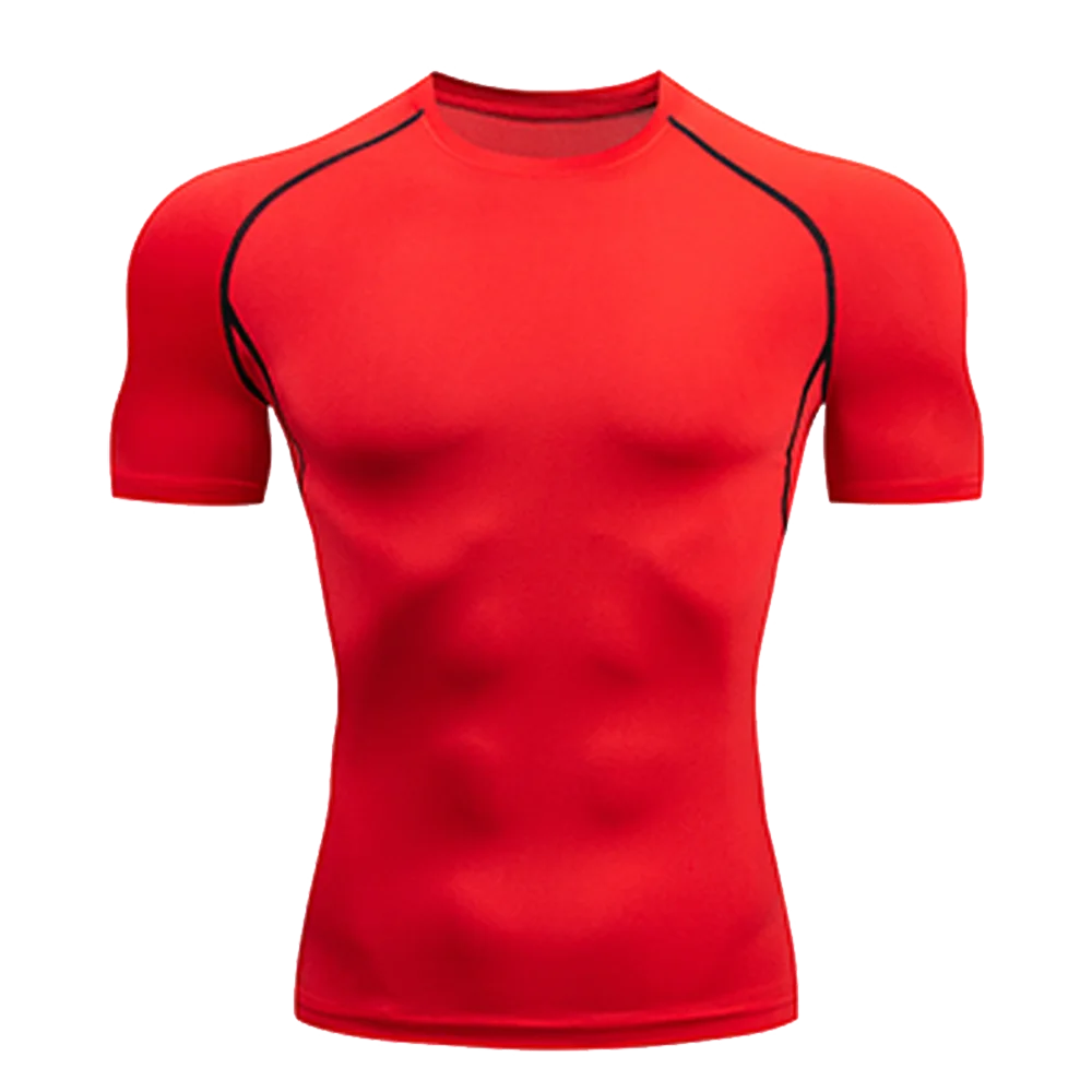 Camiseta de Manga Corta de Color Liso para Hombre, Camiseta de Compresión de Secado Rápido y Transpirable, Traje de Entrenamiento, Ropa de Fitness, Rashguard para Jiu-Jitsu, Prenda Superior para Gimnasio y Deporte