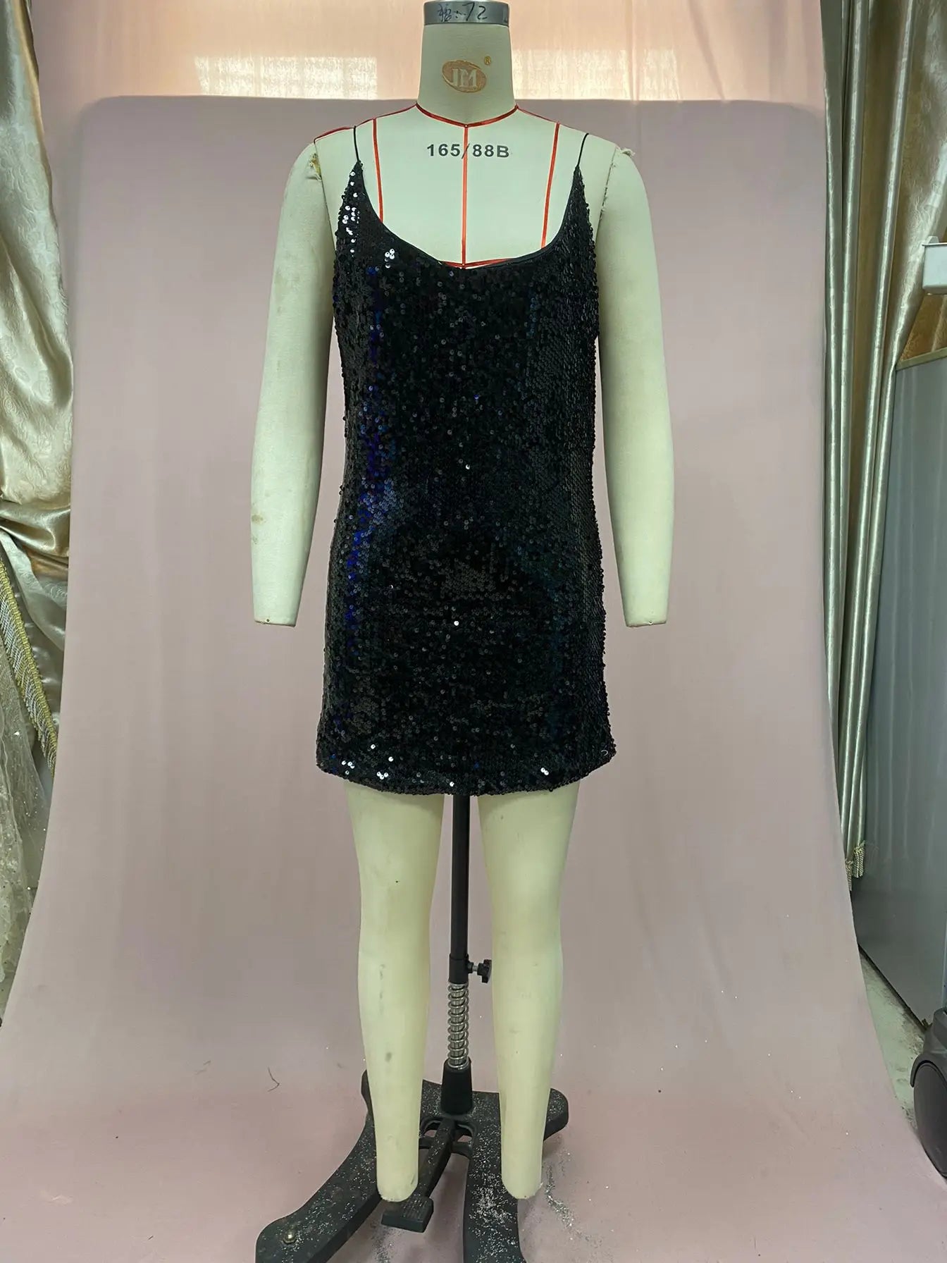 Vestido de Verano para Mujer 2025, Nuevo Vestido Corto Sexy con Tirantes, Sin Mangas, con Lentejuelas, Cuello en V, Tipo Halter, Mini Vestidos, Ropa