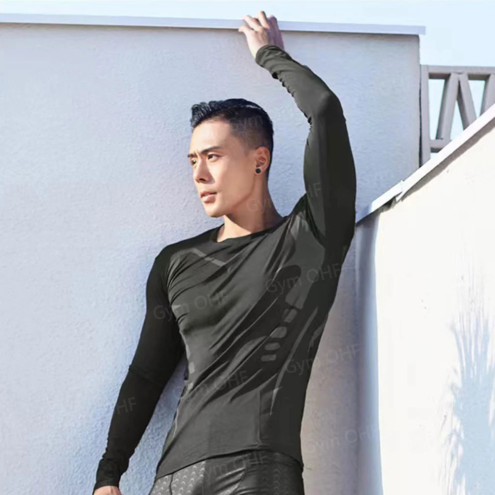 Camiseta de Manga Corta de Color Liso para Hombre, Camiseta de Compresión de Secado Rápido y Transpirable, Traje de Entrenamiento, Ropa de Fitness, Rashguard para Jiu-Jitsu, Prenda Superior para Gimnasio y Deporte