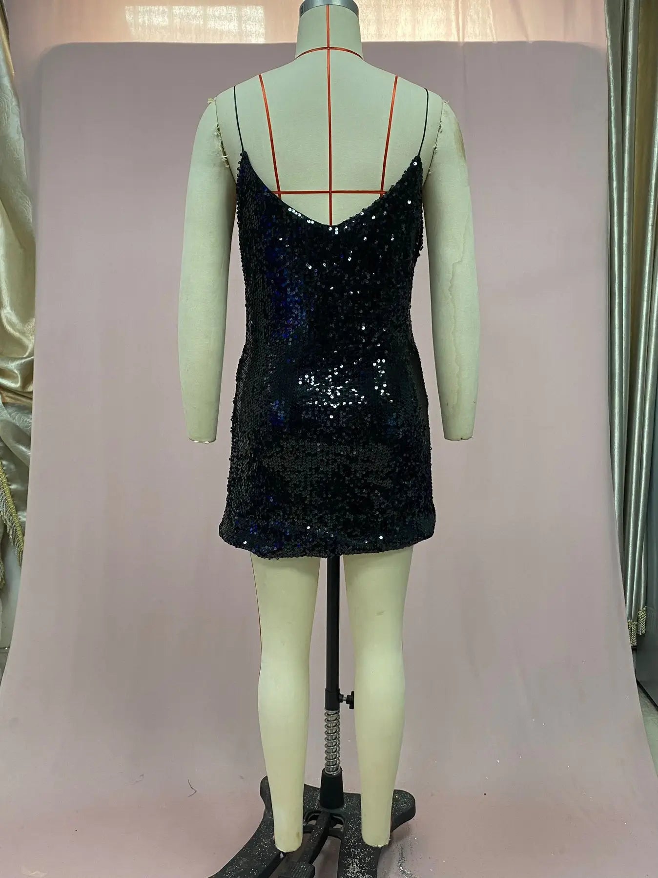 Vestido de Verano para Mujer 2025, Nuevo Vestido Corto Sexy con Tirantes, Sin Mangas, con Lentejuelas, Cuello en V, Tipo Halter, Mini Vestidos, Ropa