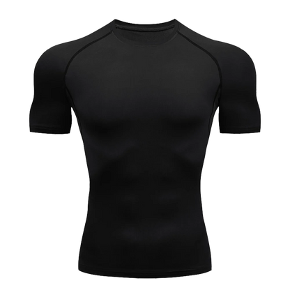 Camiseta de Manga Corta de Color Liso para Hombre, Camiseta de Compresión de Secado Rápido y Transpirable, Traje de Entrenamiento, Ropa de Fitness, Rashguard para Jiu-Jitsu, Prenda Superior para Gimnasio y Deporte