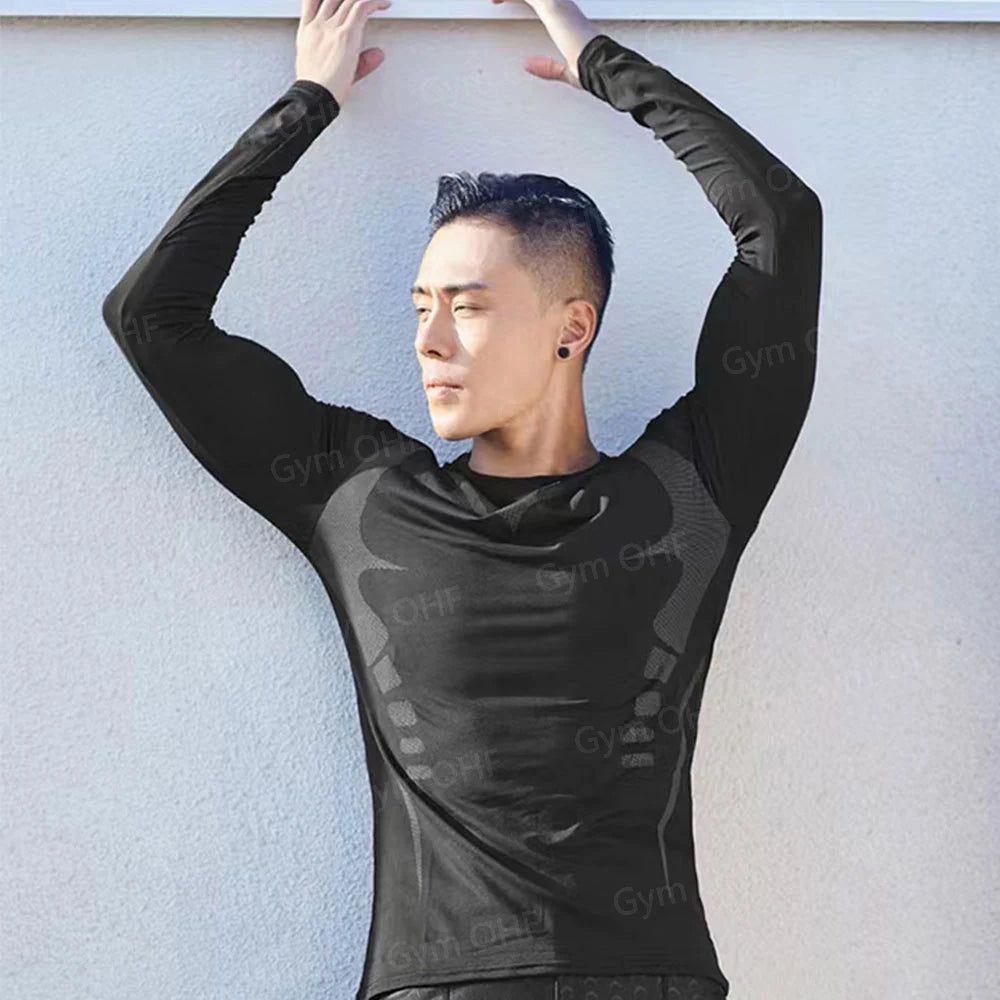 Camiseta de Manga Corta de Color Liso para Hombre, Camiseta de Compresión de Secado Rápido y Transpirable, Traje de Entrenamiento, Ropa de Fitness, Rashguard para Jiu-Jitsu, Prenda Superior para Gimnasio y Deporte
