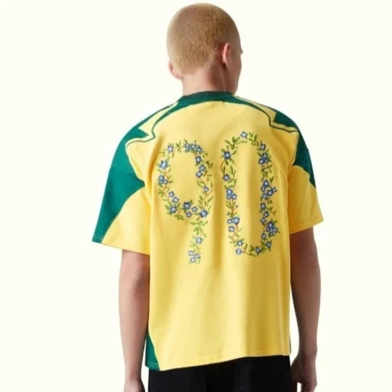 Mens T Shirt Brazil Flag Soccer Jersey Harajuku Unisex Oversized O Neck Short Sleeve Yellow Green Casual Streetwear Fashion New