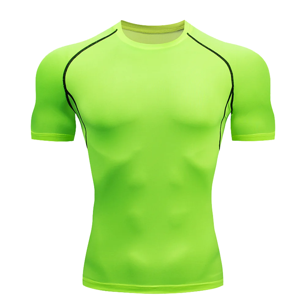 Camiseta de Manga Corta de Color Liso para Hombre, Camiseta de Compresión de Secado Rápido y Transpirable, Traje de Entrenamiento, Ropa de Fitness, Rashguard para Jiu-Jitsu, Prenda Superior para Gimnasio y Deporte