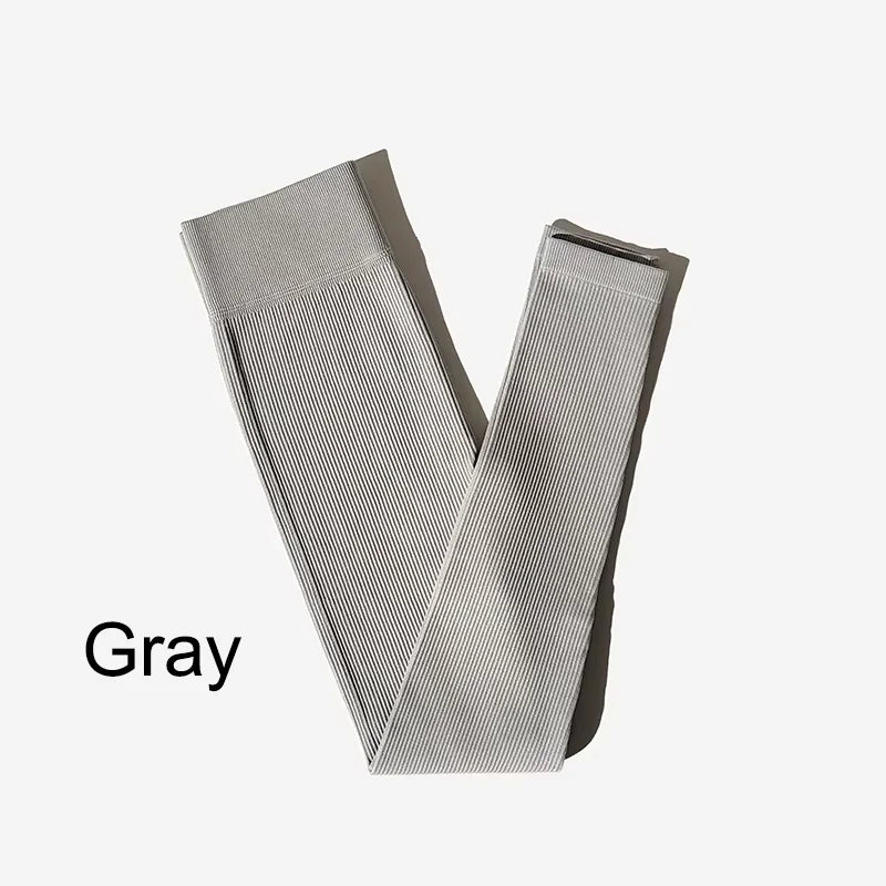 Nuevos Pantalones de Yoga Sin Costuras Acanalados (Ribbed), Leggings de Cintura Alta para Gimnasio, Leggings Deportivos de Fitness para Mujer, Mallas para Correr con Control de Abdomen