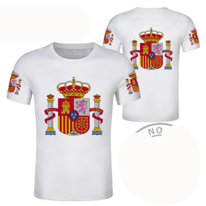 amiseta de Fútbol de España con Gráfico 3D Orgullo del Emblema Español para Hombre, Ropa, Camiseta del Club de Fútbol de España, Prendas Superiores Deportivas para Gimnasio y Hombre