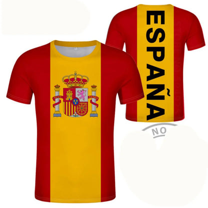 amiseta de Fútbol de España con Gráfico 3D Orgullo del Emblema Español para Hombre, Ropa, Camiseta del Club de Fútbol de España, Prendas Superiores Deportivas para Gimnasio y Hombre