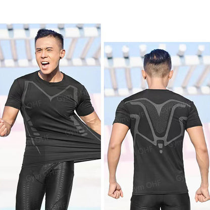 Camiseta de Manga Corta de Color Liso para Hombre, Camiseta de Compresión de Secado Rápido y Transpirable, Traje de Entrenamiento, Ropa de Fitness, Rashguard para Jiu-Jitsu, Prenda Superior para Gimnasio y Deporte