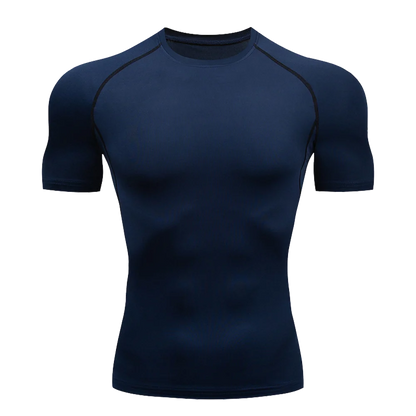 Camiseta de Manga Corta de Color Liso para Hombre, Camiseta de Compresión de Secado Rápido y Transpirable, Traje de Entrenamiento, Ropa de Fitness, Rashguard para Jiu-Jitsu, Prenda Superior para Gimnasio y Deporte