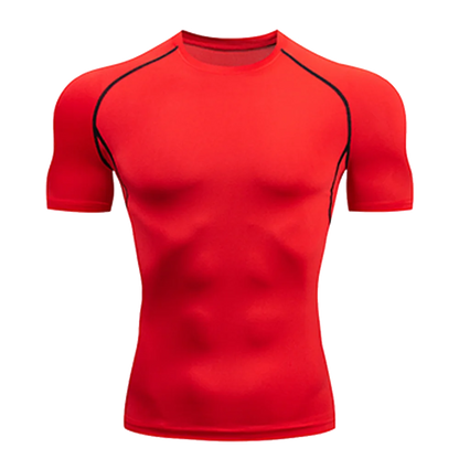 Camiseta de Manga Corta de Color Liso para Hombre, Camiseta de Compresión de Secado Rápido y Transpirable, Traje de Entrenamiento, Ropa de Fitness, Rashguard para Jiu-Jitsu, Prenda Superior para Gimnasio y Deporte