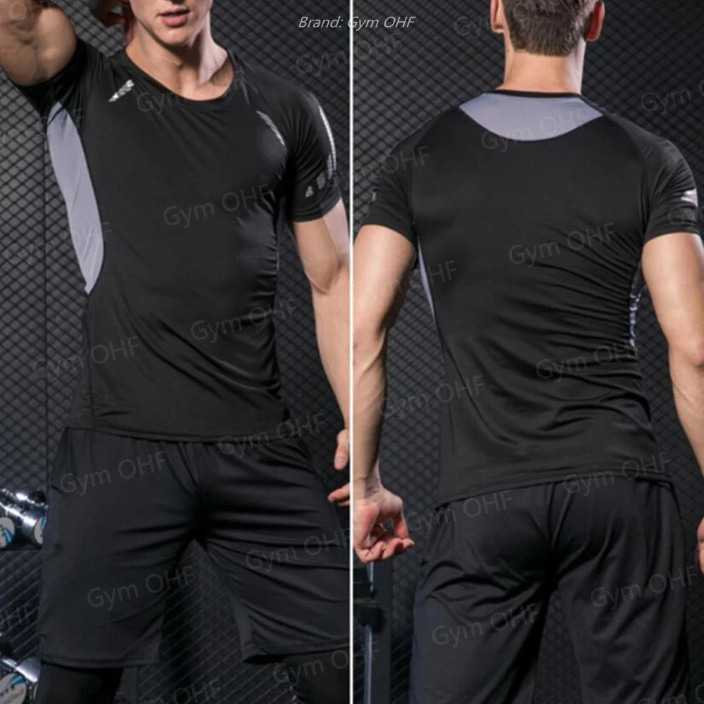 Camiseta de Manga Corta de Color Liso para Hombre, Camiseta de Compresión de Secado Rápido y Transpirable, Traje de Entrenamiento, Ropa de Fitness, Rashguard para Jiu-Jitsu, Prenda Superior para Gimnasio y Deporte