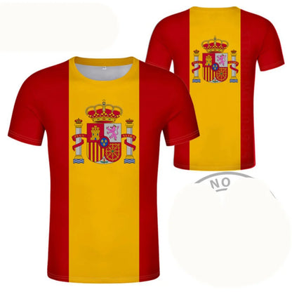 amiseta de Fútbol de España con Gráfico 3D Orgullo del Emblema Español para Hombre, Ropa, Camiseta del Club de Fútbol de España, Prendas Superiores Deportivas para Gimnasio y Hombre