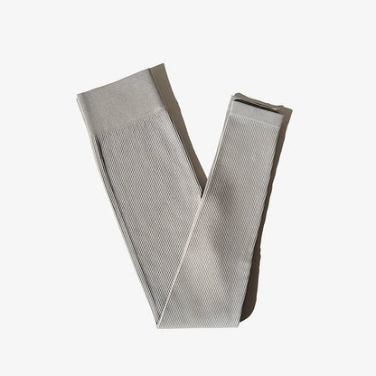 Nuevos Pantalones de Yoga Sin Costuras Acanalados (Ribbed), Leggings de Cintura Alta para Gimnasio, Leggings Deportivos de Fitness para Mujer, Mallas para Correr con Control de Abdomen