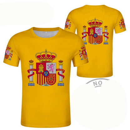 amiseta de Fútbol de España con Gráfico 3D Orgullo del Emblema Español para Hombre, Ropa, Camiseta del Club de Fútbol de España, Prendas Superiores Deportivas para Gimnasio y Hombre