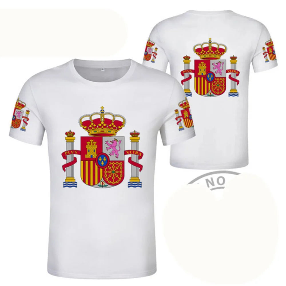 amiseta de Fútbol de España con Gráfico 3D Orgullo del Emblema Español para Hombre, Ropa, Camiseta del Club de Fútbol de España, Prendas Superiores Deportivas para Gimnasio y Hombre