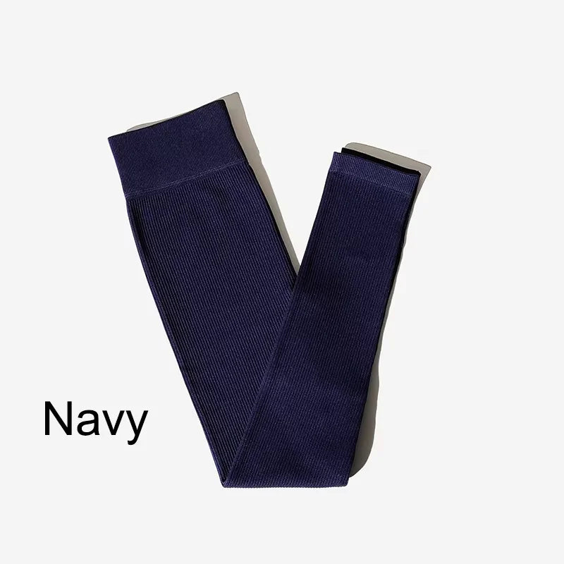 Nuevos Pantalones de Yoga Sin Costuras Acanalados (Ribbed), Leggings de Cintura Alta para Gimnasio, Leggings Deportivos de Fitness para Mujer, Mallas para Correr con Control de Abdomen