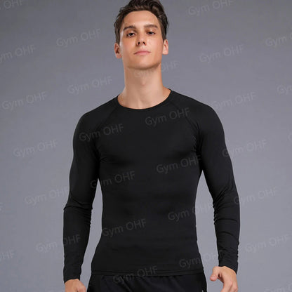 Camiseta de Manga Corta de Color Liso para Hombre, Camiseta de Compresión de Secado Rápido y Transpirable, Traje de Entrenamiento, Ropa de Fitness, Rashguard para Jiu-Jitsu, Prenda Superior para Gimnasio y Deporte