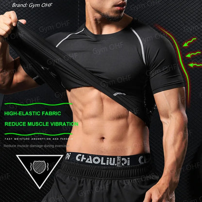 Camiseta de Manga Corta de Color Liso para Hombre, Camiseta de Compresión de Secado Rápido y Transpirable, Traje de Entrenamiento, Ropa de Fitness, Rashguard para Jiu-Jitsu, Prenda Superior para Gimnasio y Deporte