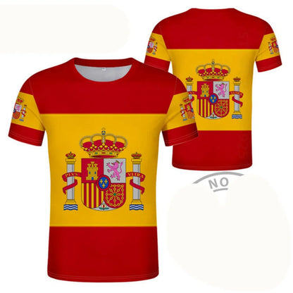 amiseta de Fútbol de España con Gráfico 3D Orgullo del Emblema Español para Hombre, Ropa, Camiseta del Club de Fútbol de España, Prendas Superiores Deportivas para Gimnasio y Hombre