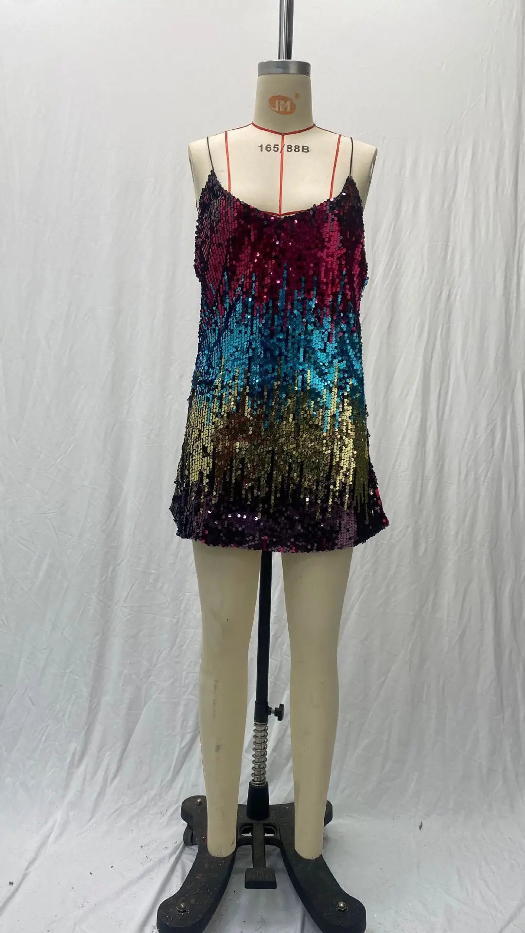 Vestido de Verano para Mujer 2025, Nuevo Vestido Corto Sexy con Tirantes, Sin Mangas, con Lentejuelas, Cuello en V, Tipo Halter, Mini Vestidos, Ropa