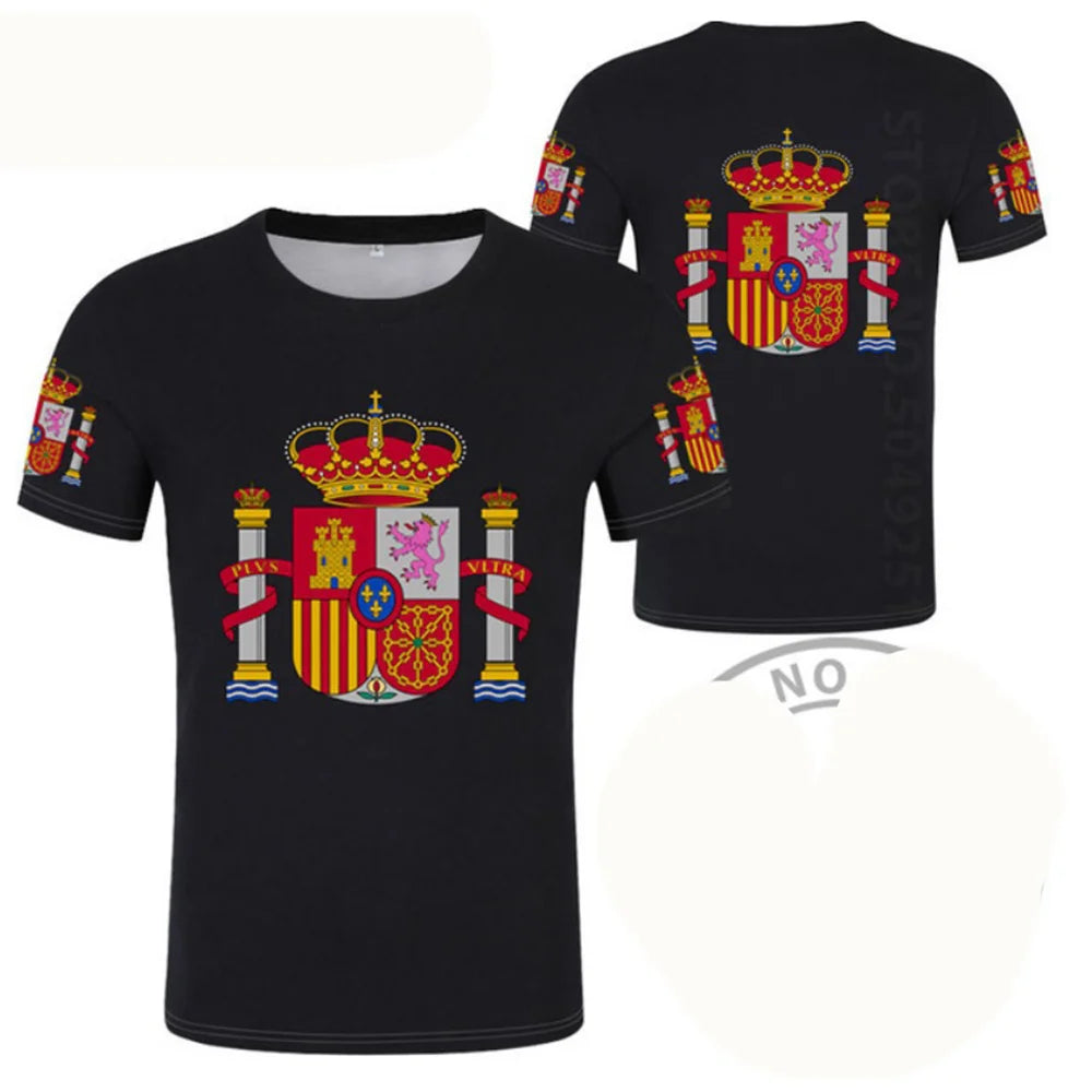 amiseta de Fútbol de España con Gráfico 3D Orgullo del Emblema Español para Hombre, Ropa, Camiseta del Club de Fútbol de España, Prendas Superiores Deportivas para Gimnasio y Hombre