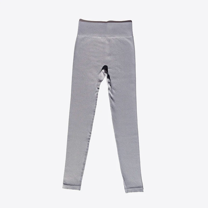 Nuevos Pantalones de Yoga Sin Costuras Acanalados (Ribbed), Leggings de Cintura Alta para Gimnasio, Leggings Deportivos de Fitness para Mujer, Mallas para Correr con Control de Abdomen