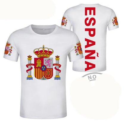 amiseta de Fútbol de España con Gráfico 3D Orgullo del Emblema Español para Hombre, Ropa, Camiseta del Club de Fútbol de España, Prendas Superiores Deportivas para Gimnasio y Hombre