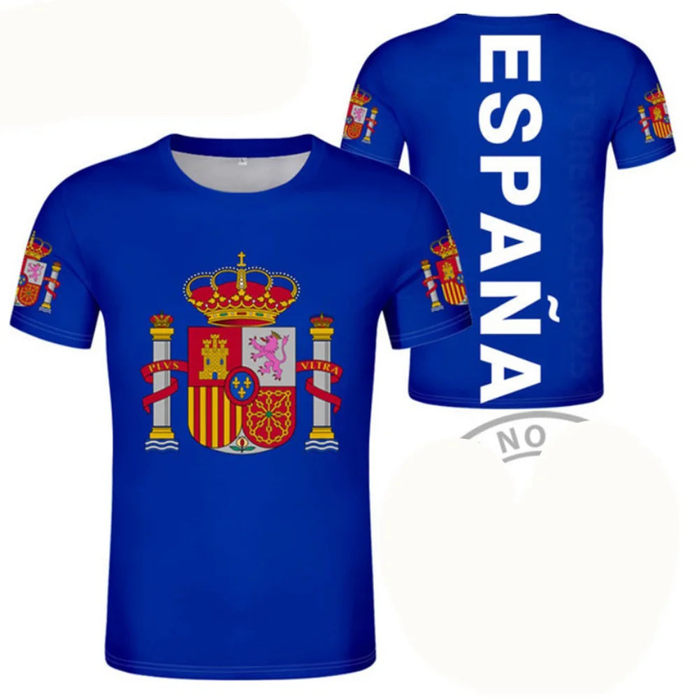 amiseta de Fútbol de España con Gráfico 3D Orgullo del Emblema Español para Hombre, Ropa, Camiseta del Club de Fútbol de España, Prendas Superiores Deportivas para Gimnasio y Hombre