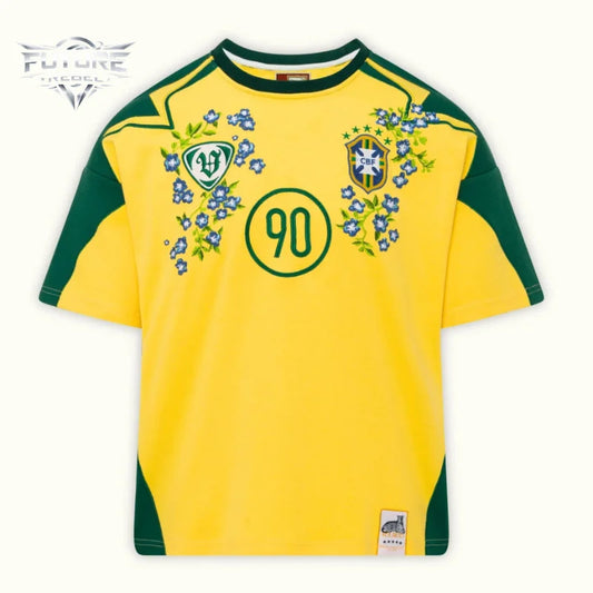 Mens T Shirt Brazil Flag Soccer Jersey Harajuku Unisex Oversized O Neck Short Sleeve Yellow Green Casual Streetwear Fashion New