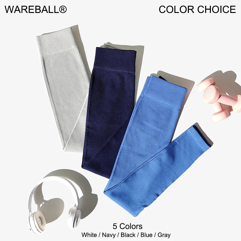 Nuevos Pantalones de Yoga Sin Costuras Acanalados (Ribbed), Leggings de Cintura Alta para Gimnasio, Leggings Deportivos de Fitness para Mujer, Mallas para Correr con Control de Abdomen