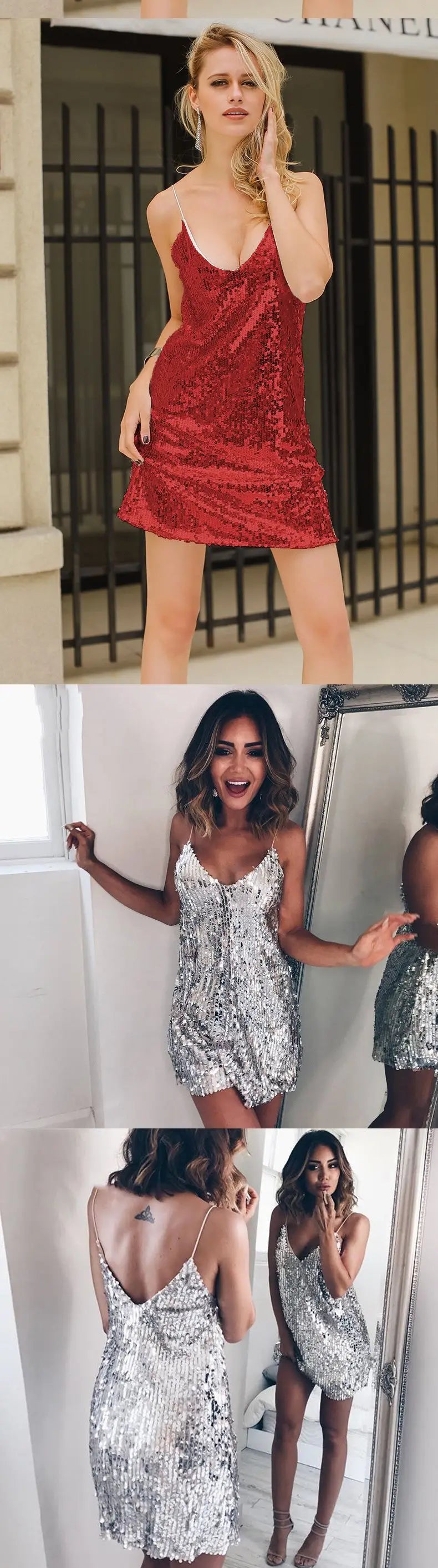 Vestido de Verano para Mujer 2025, Nuevo Vestido Corto Sexy con Tirantes, Sin Mangas, con Lentejuelas, Cuello en V, Tipo Halter, Mini Vestidos, Ropa