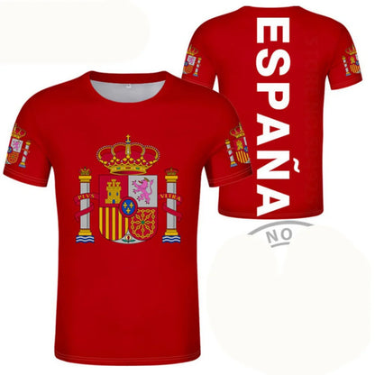 amiseta de Fútbol de España con Gráfico 3D Orgullo del Emblema Español para Hombre, Ropa, Camiseta del Club de Fútbol de España, Prendas Superiores Deportivas para Gimnasio y Hombre